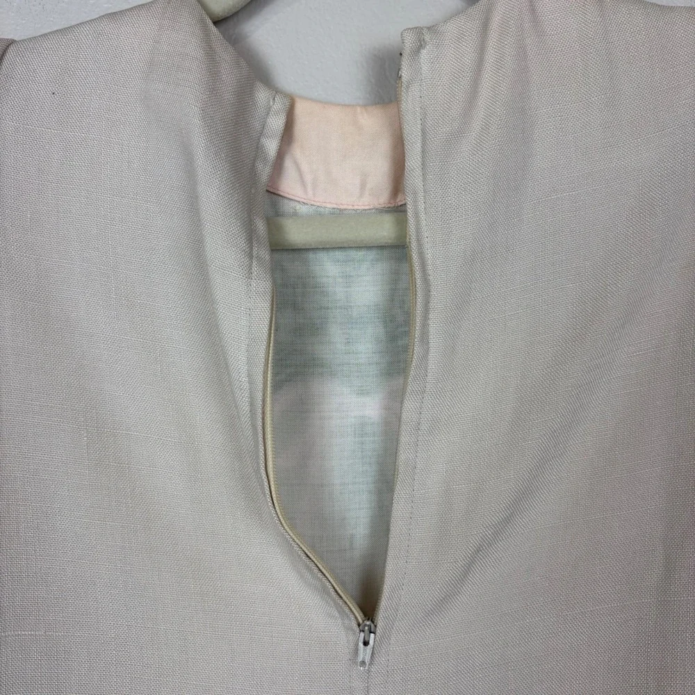 Ruth of Carolina Ruth Originals Vintage Girls Dress Irish Linen Pink Embroidered
